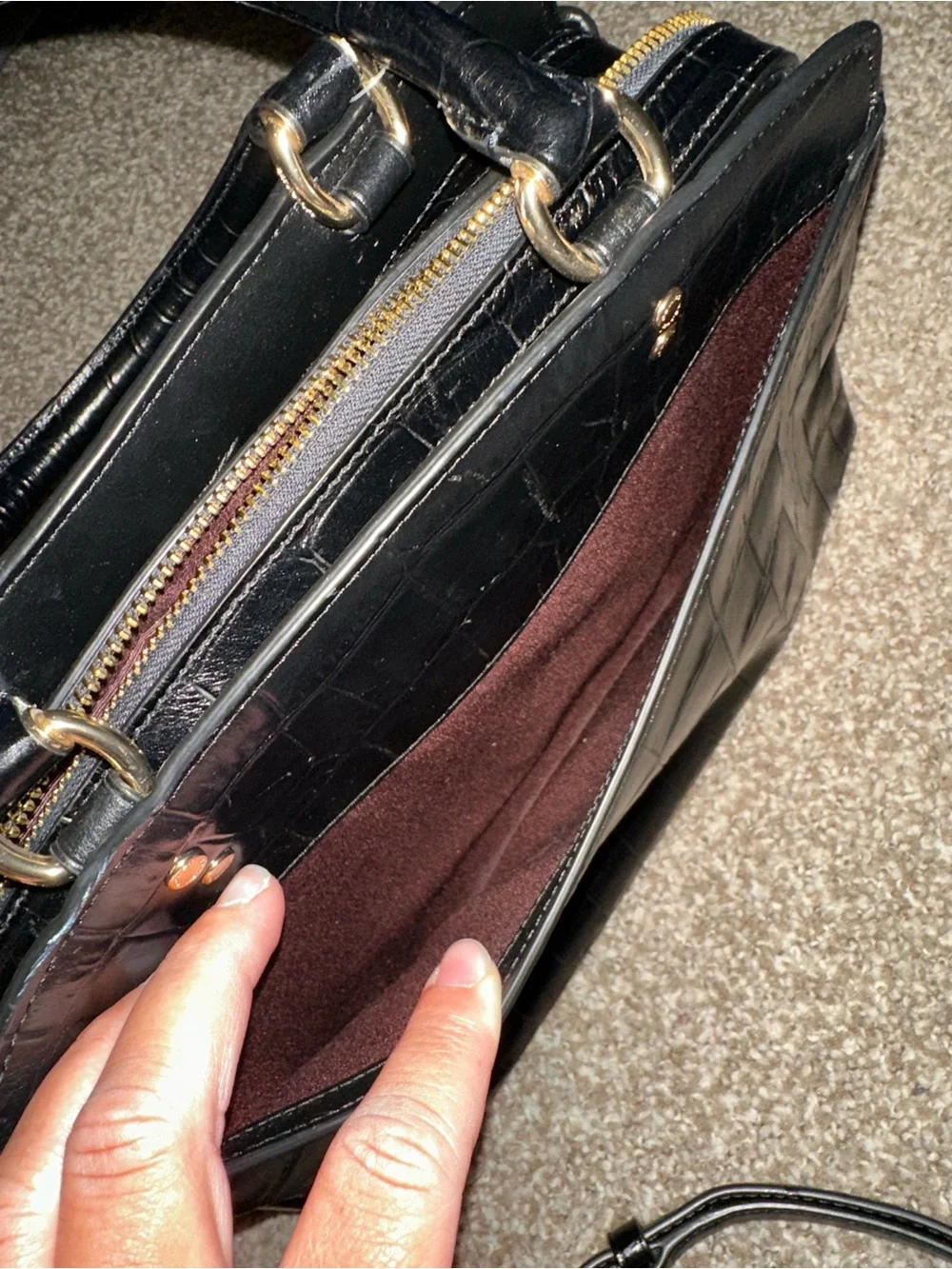 COACH Croc Lillie Carryall